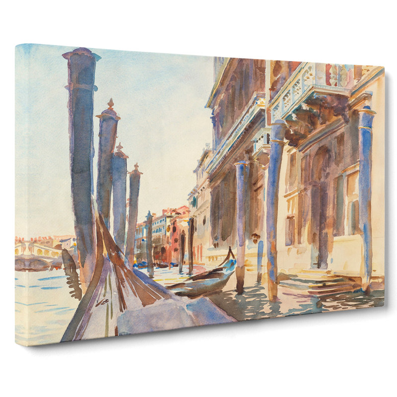 Gondola Moorings In Venice by John Singer Sargent - Wrapped Canvas, 35cm H x 50cm W x 3cm D