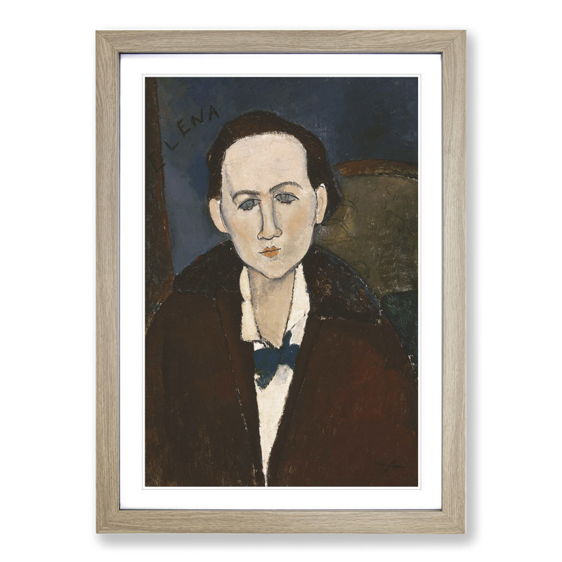 Elena Povolozky by Amedeo Modigliani - Picture Frame Painting, Oak Framed, 65cm H x 48cm W x 2cm D