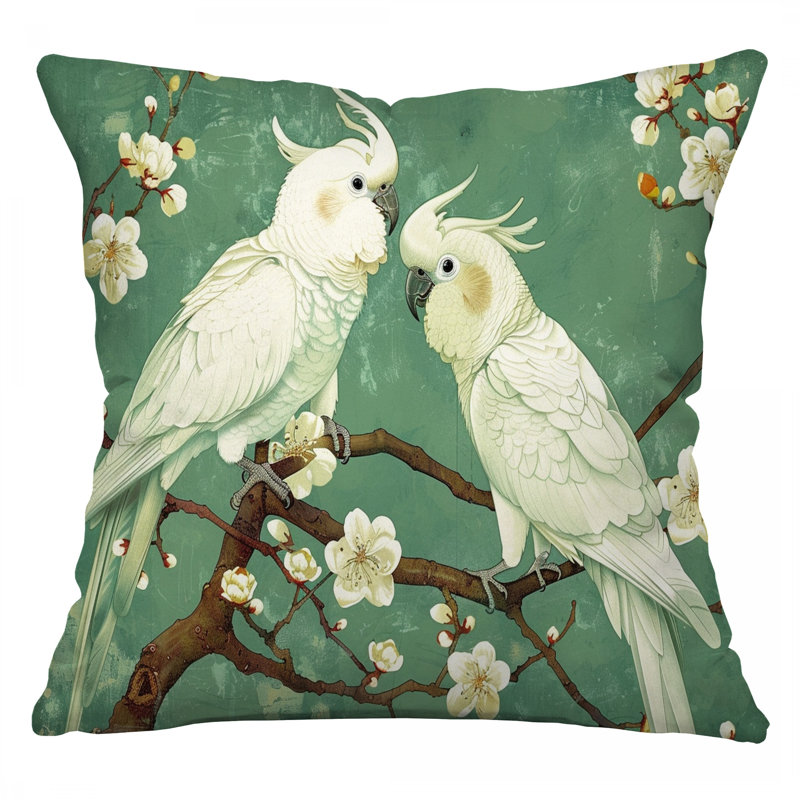 Coussin Parrots, sergé de coton Avian, H 20 po x l 20 po
