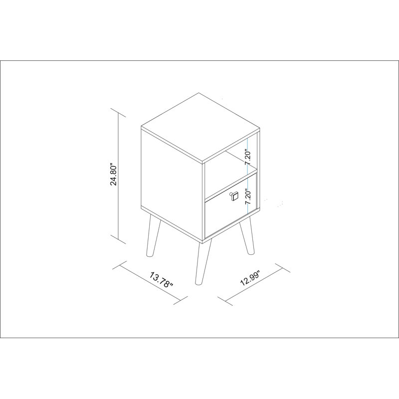 Jerud Abington Side Table With 1 Shelf In White