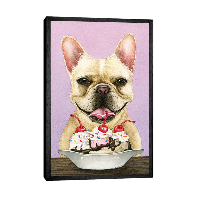 French Sunday 1 Piece Painting on Canvas, 101.6cm H x 66.04cm W x 3.81cm D, Black Framed