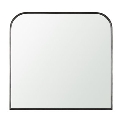 Mainou Is A Square Mirror With An Arched Brushed Black Metal Frame.