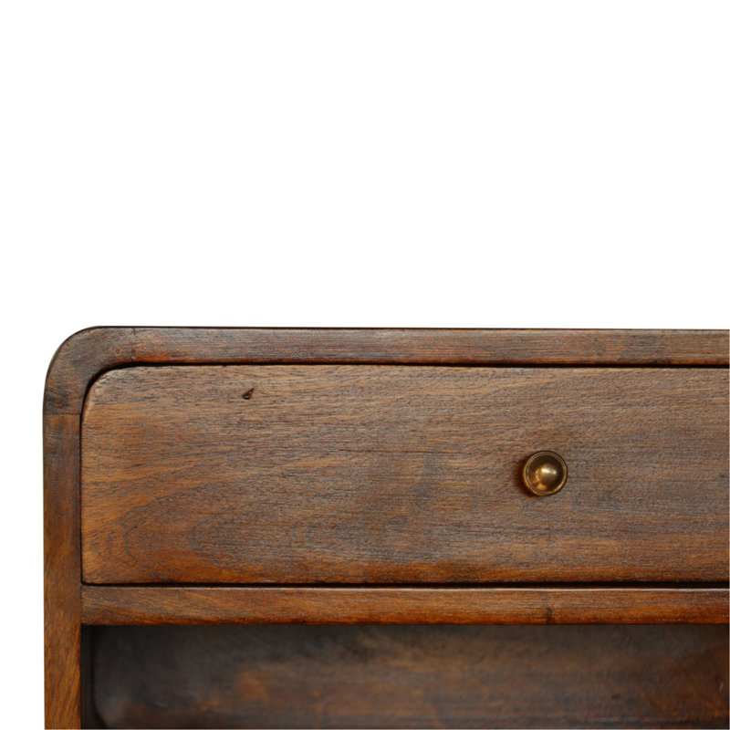 Chestnut Brown Curve Floating Bedside