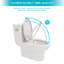 Toilette en céramique avec utilisation efficace de l'eau, chasse d'eau silencieuse, blanc, 29,21 po Profondeur x 16,05 po, largeur 29,1 po, pièce avec chasse d'eau