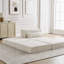 Canapé compressible en acajou, canapé simple avec repose-pieds, sans assemblage, blanc-2038671702-2038671724