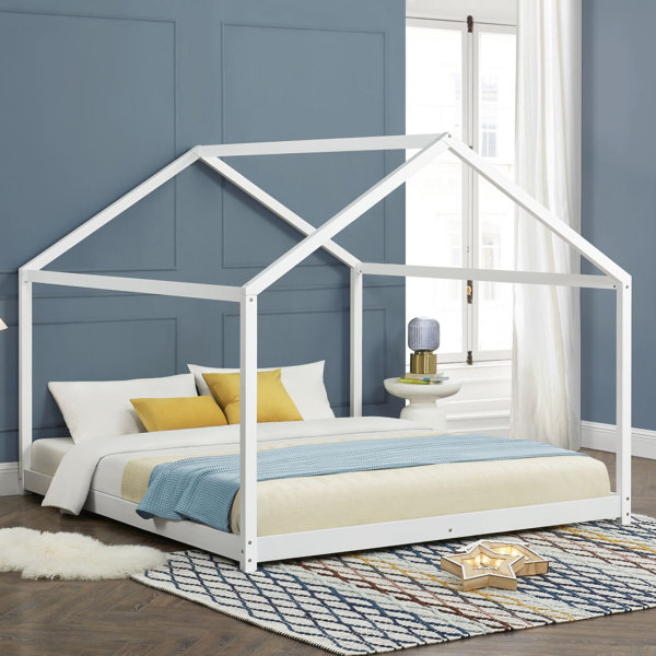 Himmelbett AMORI mit Bett-Vorhang und Bettschublade - Liegefläche