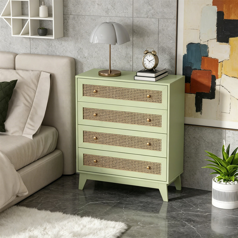 80 cm W Chest of 4 Drawers, Green