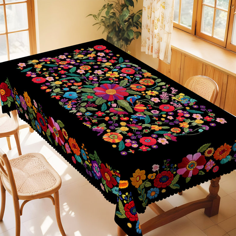 Housse de table à motif floral printanier 150 x 305 cm Ellis Spring Summer, L 120 po x l 60 po