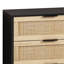 Élégante armoire de rangement en rotin avec 6 tiroirs pour la chambre à coucher et le salon
