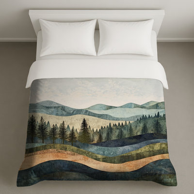 Layered Mountain Landscape Duvet Covers