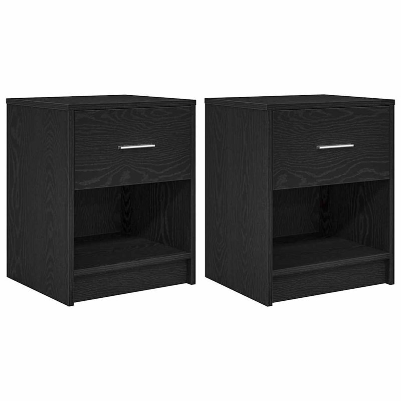 Bedside Cabinet With Drawer 40X34x50 Cm, Black, 2