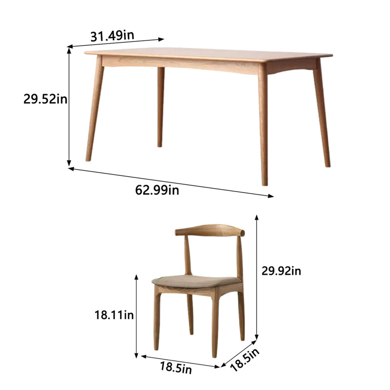 Table rectangulaire en bois massif domestique simple, 7