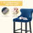 Velvet Upholstered Solid Wood Kitchen Bar Stools  (Set of 6)-103146271