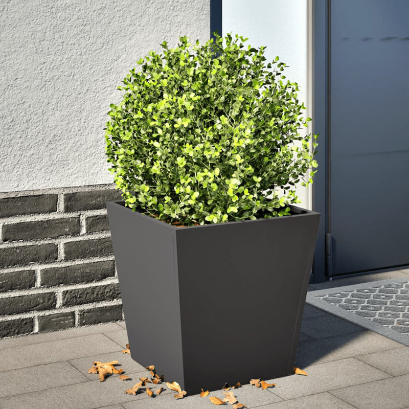 Chaely Metal Planter, Black, 15.75" H x 15.75" W x 15.75" D, 1