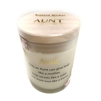 Aunt Scented Jar Candle with Glass Holder