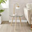 3 - Piece Solid Wood Glass Top Living Room Table Set-87500016
