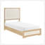 Mobilier de chambre à coucher contemporain en bois naturel avec tête de lit à panneau et tête de lit à DEL 1Pc