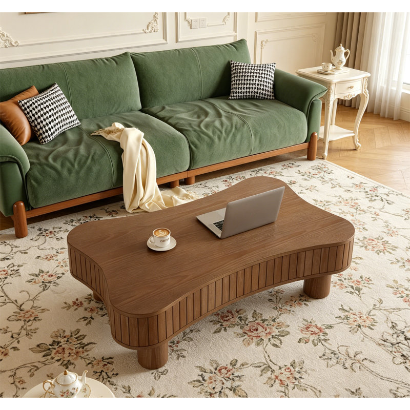Table basse à plateau relevable de 42 po pour le salon, Noyer