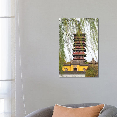 Haogu Pagoda Temple on the South Lake, Jiaxing, Zhejiang Province, China 1 Piece Wrapped Canvas Wall Art