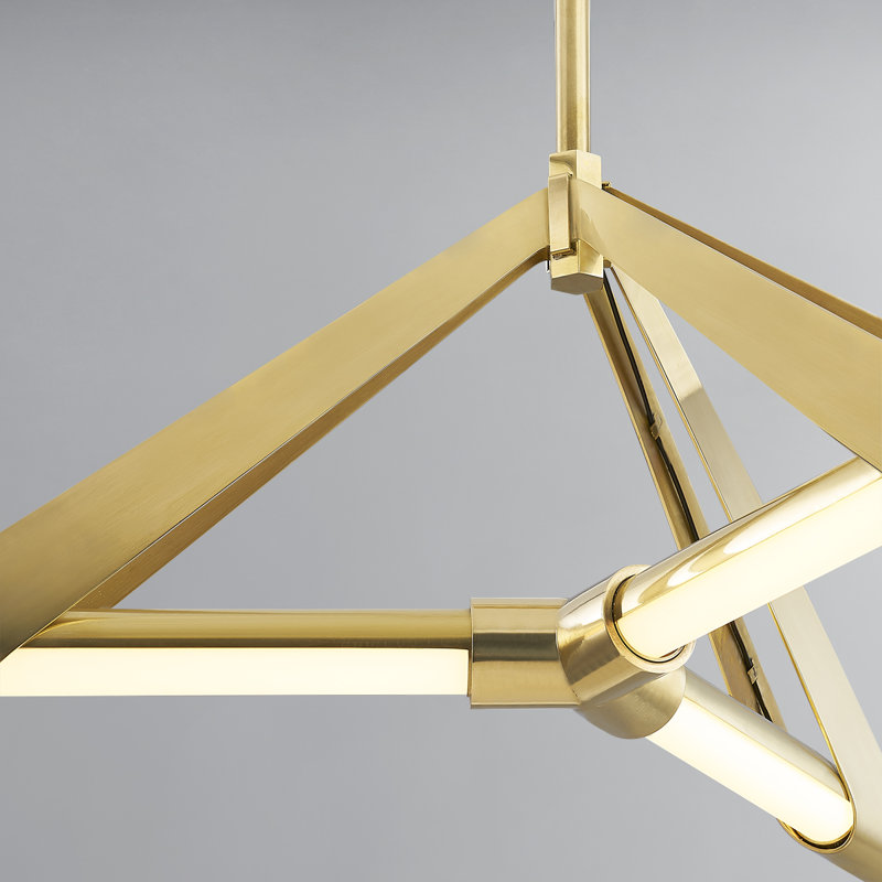 JONAS 3 LIGHT CHANDELIER, Aged Brass, 10" H x 62" W x 62" D