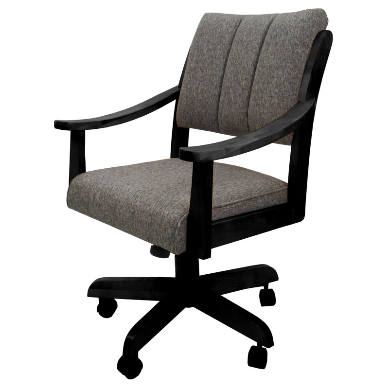 Chaise de salle à manger avec accoudoirs Evteka, Gris Mojave, Noir