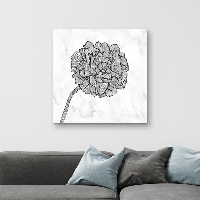 Bright peony - 32"x32" art on canvas