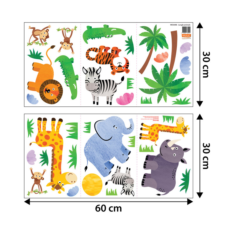 Décalcomanie murale animaux de la jungle