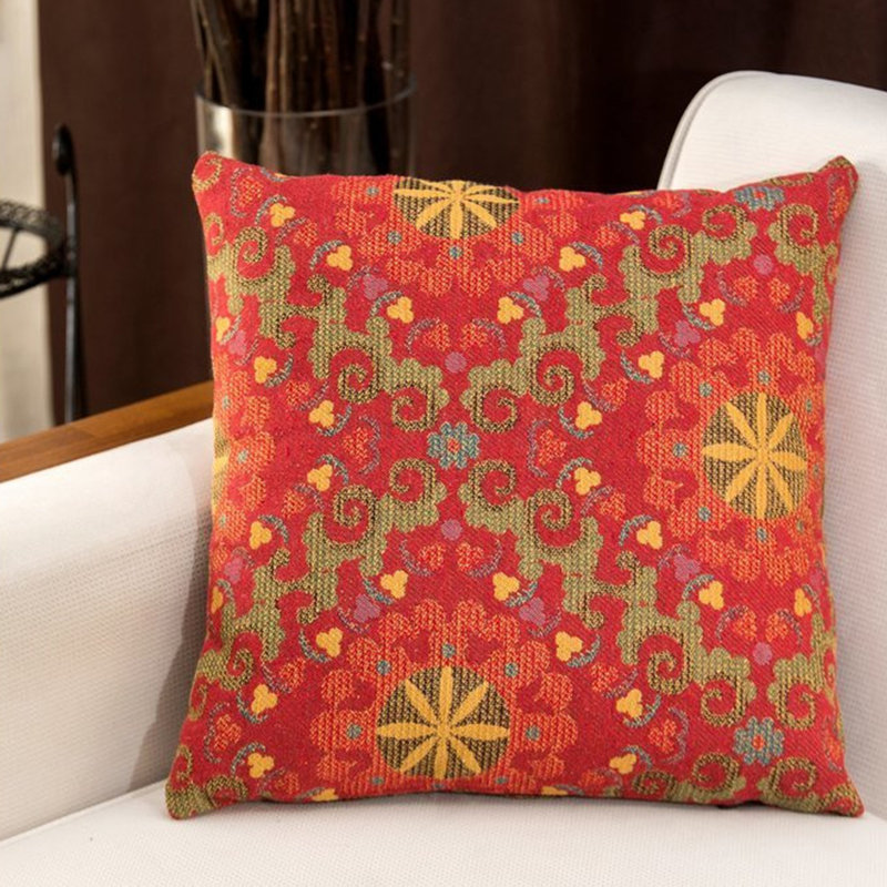 Premium Red Cushion, 15 x 17.7 x 15 inches | 100% Polycotton, Machine Washable at 86°F | Soft Fibre Filling & Removable Cover | Ideal for Home Decor, Comfort & Style in Living Room or Bedroom