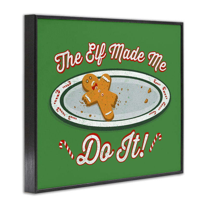 Elf Made Me Do It, giclée encadrée, design par Jedco Brands, Inc., H 11 po x l 14 po, Giclée encadrée noir minuit
