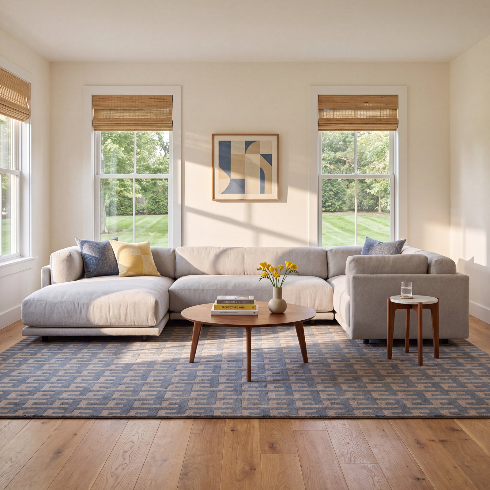Sunday Upholstered Chaise L-Sectional, Left Hand Facing, Agnew Gray Textured Basketweave