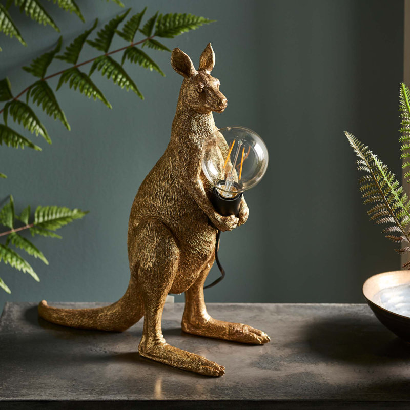 Nurseli Resin Novelty Lamp, Vintage Gold/Matte Black