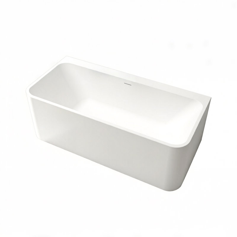 CASAINC 55"x 29.5" Rectangle Freestanding Alcove Solid Surface Soaking Bathtub