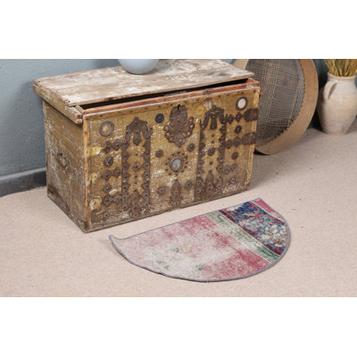 Vibrant Red Turkish Rug Perfect For Entryway Or Adding A Bohemian Touch To Your Space
