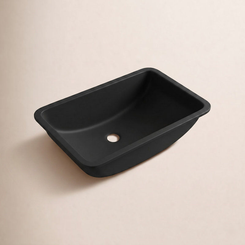 Lexicon Quartz Composite Rectangle Vanity Sink, Black