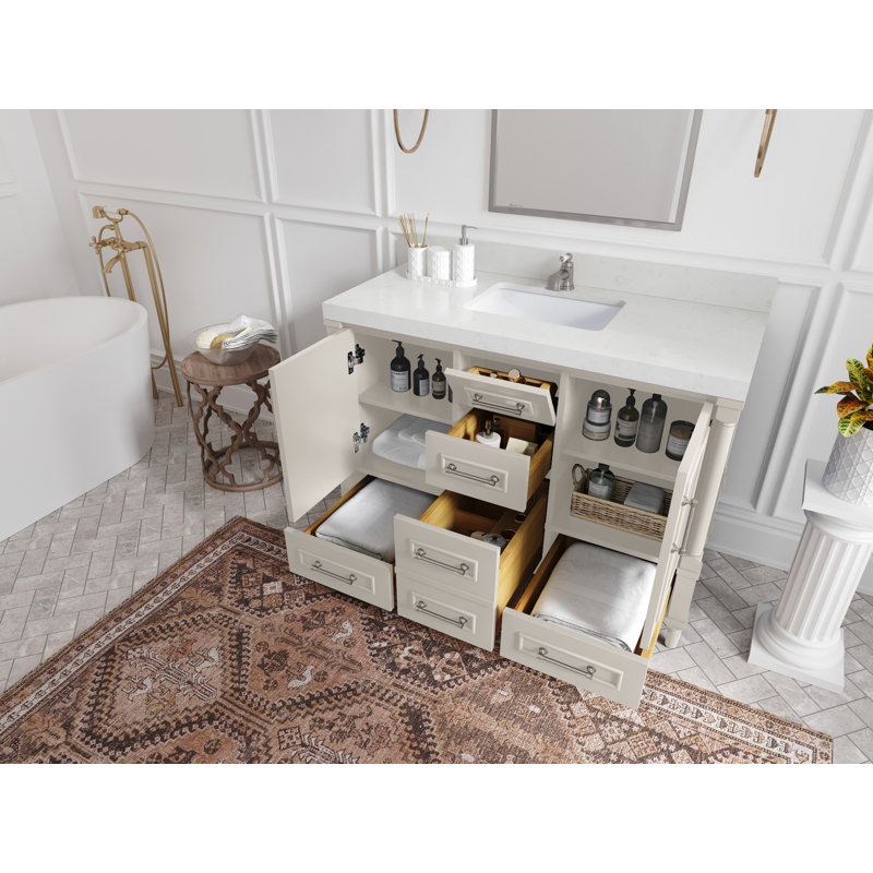Meuble-lavabo simple avec comptoir 48 po Aberdeen, Calacatta Laza