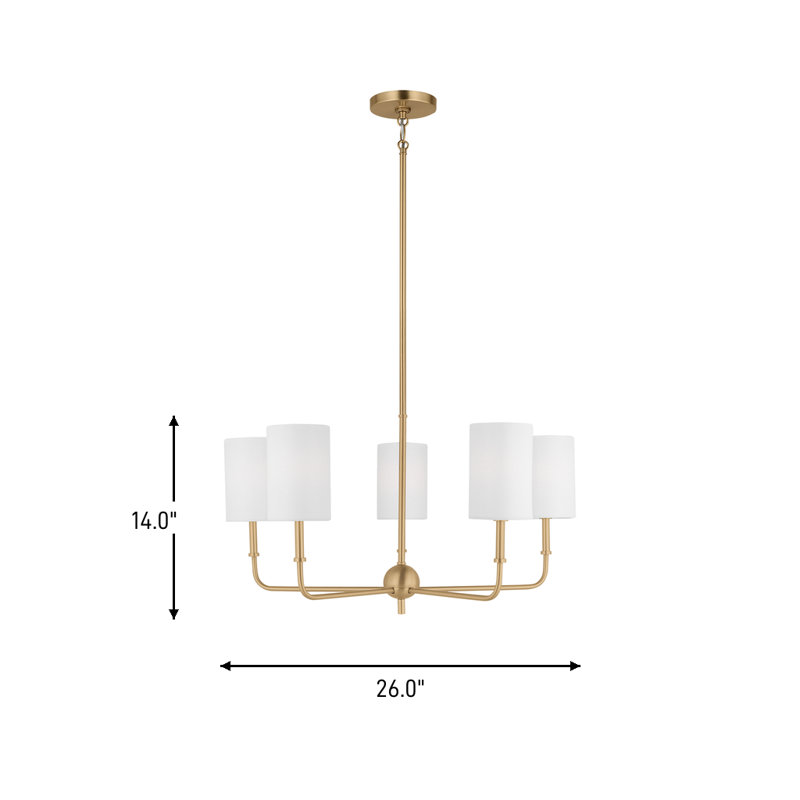 Foxdale 5-Light Chandelier, Satin Brass