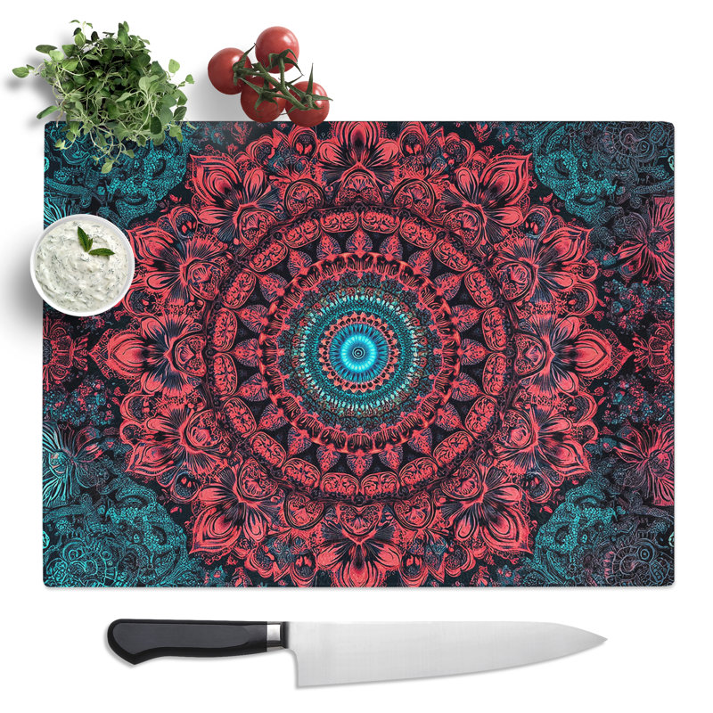 Indian Mandala Vol.2  Glass Chopping Board