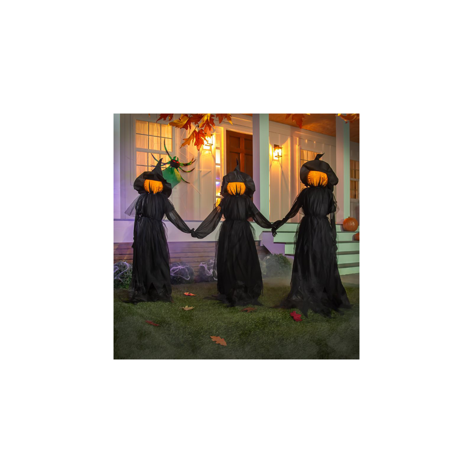 52" H LED Lighted Witch Garden Stake , 13'' x 13''