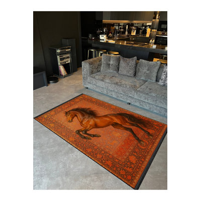 Tapis tissé orange Mosso