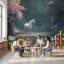 Papier peint licorne mural mystique amovible-23870521-23870525
