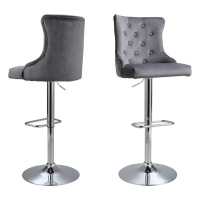 Bearon Upholstered Adjustable Height Counter Stool with Metal Frame