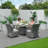 4 - Person Wicker Patio Dining Set with Square Table , Cushions Included