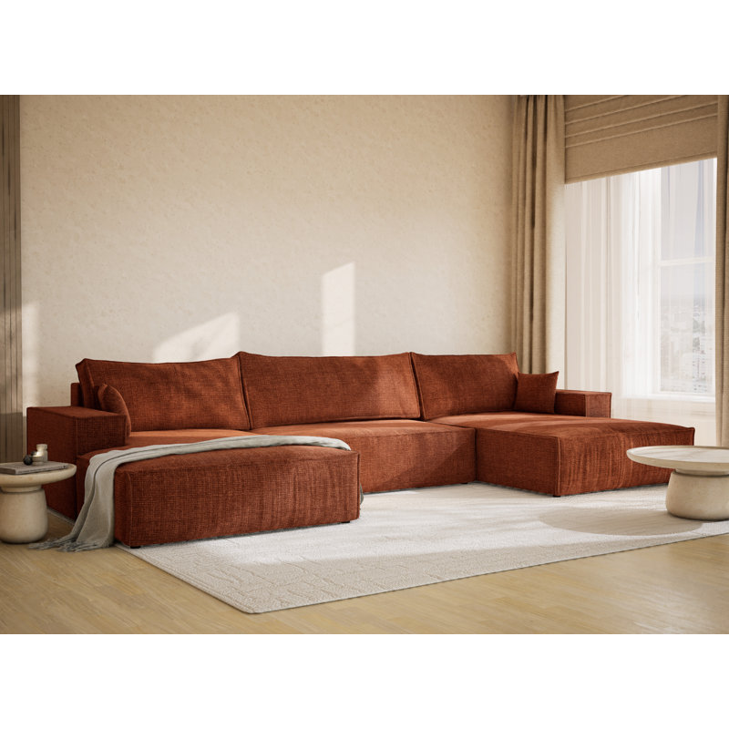 6 Seater Reclining Corner Sofa , Copper