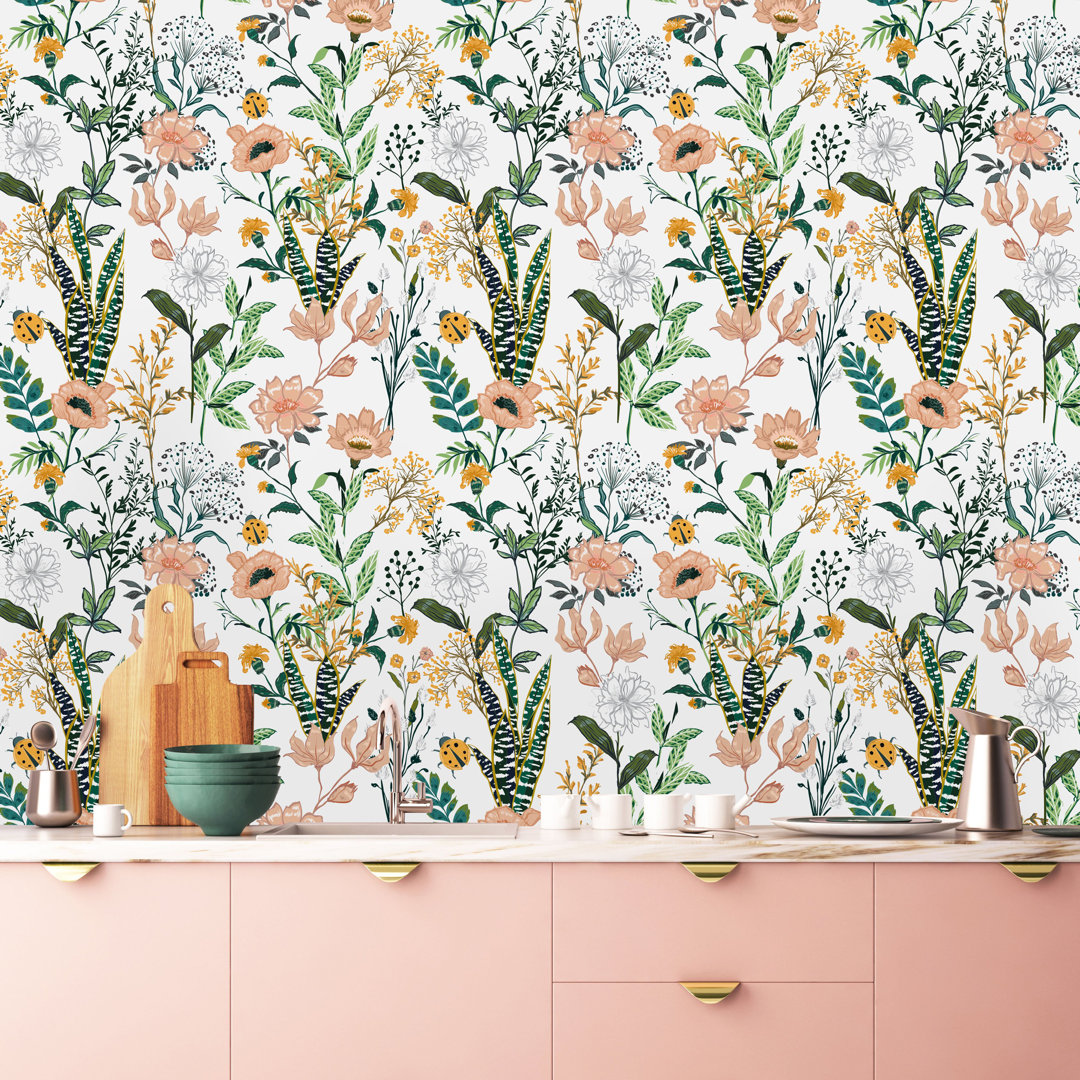 Atahualpa Peel & Stick Floral Roll Red Barrel Studio® 