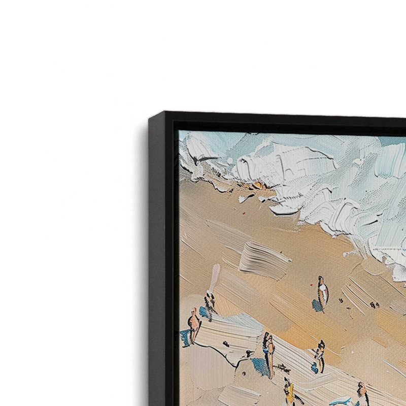 «Sandy Serenade on Canvas» par Azure Artisanal Studio, reproduction, Cadre flottant noir satiné