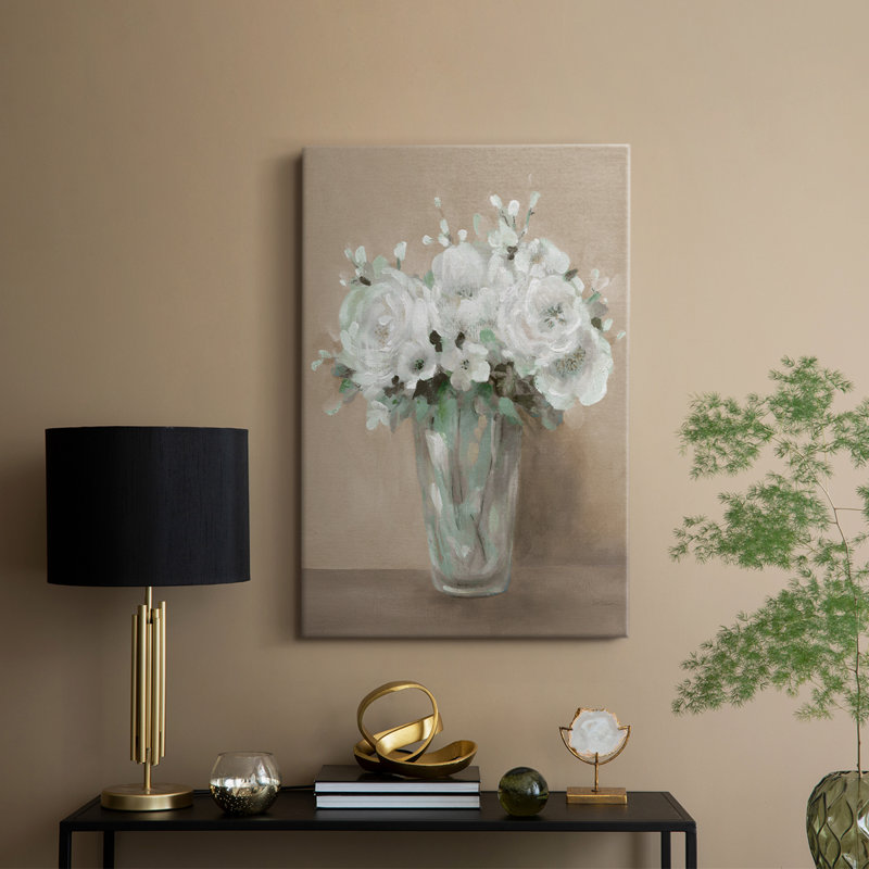 Fleurs blanches - Cavas enveloppés de galerie, H 48 po x l 32 po