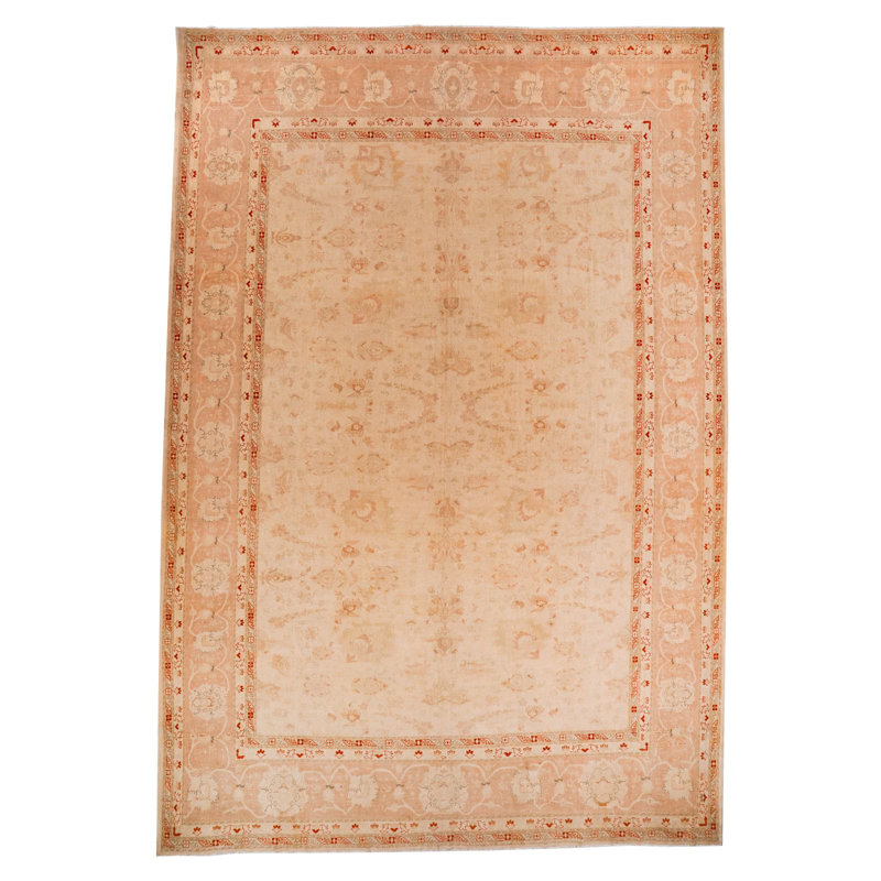 Tapis turc Oushak beige et rouge Anatolian