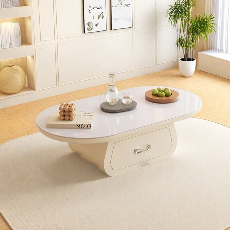 Table ovale simple et moderne, H 16,5 po x L 51,2 po x l 27,6 po 