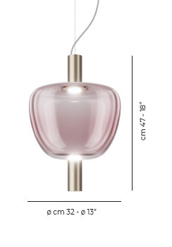 Riflesso 1 - Light LED Pendant, Light Amethyst Transparent, Matte Gold