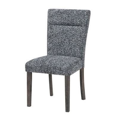 Grey 2pk Dining Chair , Contemporary Design, Solid Back, Extended Foam Filler, Square Shape, Modern Style, Rubberwood Base, 22.5 In Width, 39 Height, 28.6 Lb Weight Grey, 100% , Pattern, Filled,